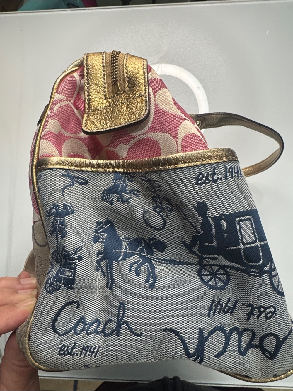 Coach Vintage Y2K-era Coach Signature Patchwork bowler bag in multi-color - Picture 7 of 15